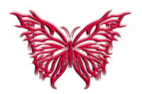 a red butterfly on a black background