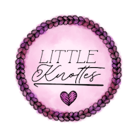 the little knots logo in pink and purple
