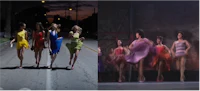 a picture of a group of women dancing on a street