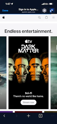 the apple tv app is shown on an iphone