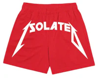 a red shorts with the word'solate'on it