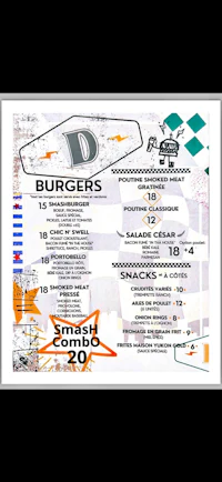 a poster showing a menu for a burger joint