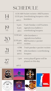 a flyer with a schedule of events