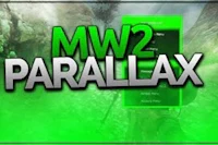 a green screen with the words mw2 parallelax