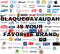 a group of logos with the words blaque ovadah is your favorite brand