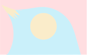 an illustration of a bird with a blue and pink background
