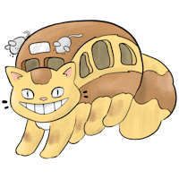 a cartoon of a cat riding a bus