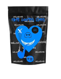 a bag with a blue heart on it