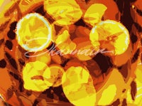 a painting of oranges and lemons in a bowl