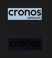 the logo for cronos network on a black background