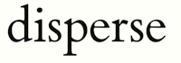 the word disperse on a white background