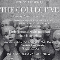 a flyer for the collective hair and art show