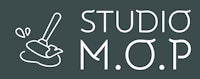 studio moop logo on a black background