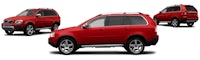a red suv is shown in front of a white background