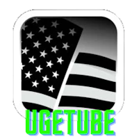 ugetube app icon with an american flag on it