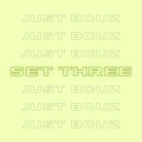 a green background with the words set three on it