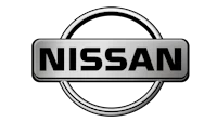the nissan logo on a black background