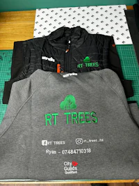two t - shirts with the word rt trees on them