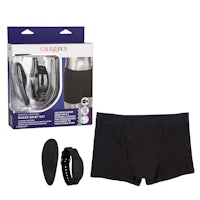 a package of black underwear and a pair of earplugs