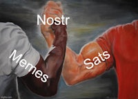 a painting of a man and a woman with the words nsr memes sats