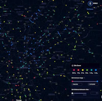 a screen shot of a map showing a map of the city