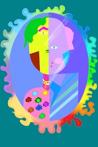 an illustration of a person in a circle