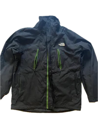 the north face black and green jacket