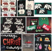 a collage of christmas t - shirts with different designs