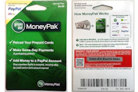 a picture of a money pak card and a credit card