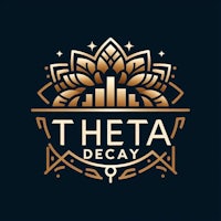 thea decay logo on a black background