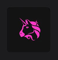 a pink unicorn logo on a black background