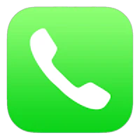 a green phone icon with a white phone on it