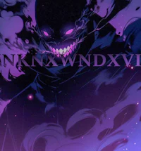 an image of a demon with a purple background