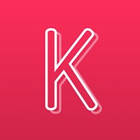 the letter k on a pink background