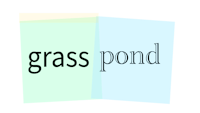 the word grass pond is written on a piece of paper