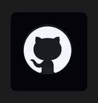 an icon of a cat in a circle on a black background