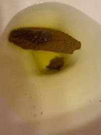 a white bowl with a piece of meat in it