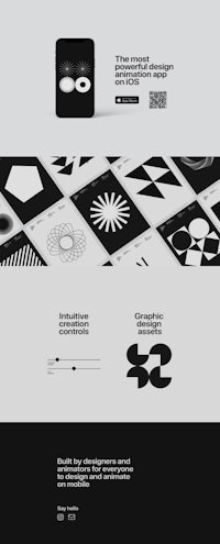 a black and white website with different designs
