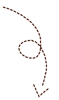 a drawing of a chain with an arrow in the middle
