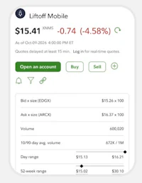 a screenshot of the liftoff mobile app