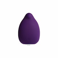 a purple shaped vibrator on a white background