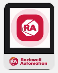 a rockwell automation logo on a white background