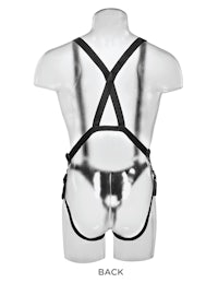 a mannequin mannequin wearing a black harness