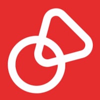 a white circle on a red background