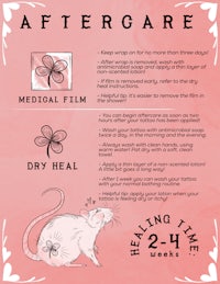 a poster with the words aftercare and a rat