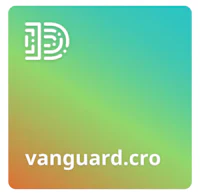 vanguard cro logo on a colorful background