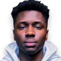 a black man wearing a white hoodie