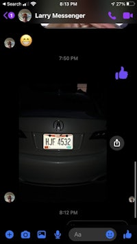 a screenshot of a text message with a car on it