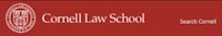 cornell law school logo on a red background