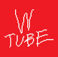 a red background with the word'w tube'written on it
